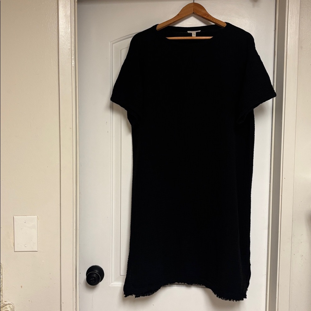 Eileen Fisher Black Organic Cotton gauze dress